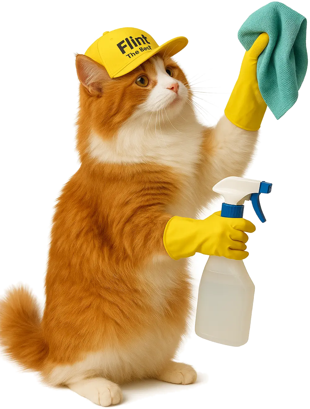 Кот моет окно